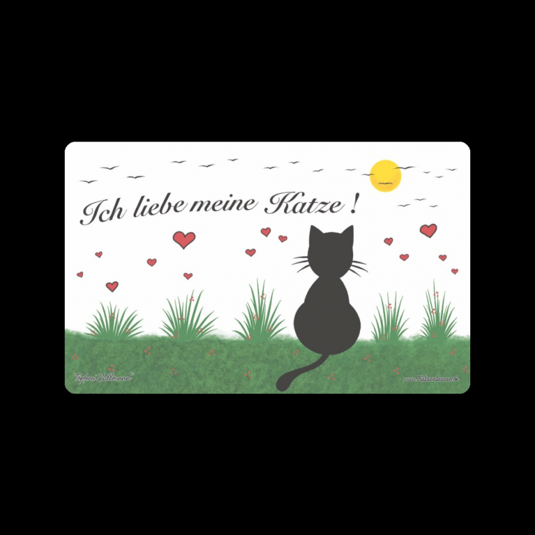 Frühstücksbrettchen Ich liebe meine Katze Töpferei Cullmann
